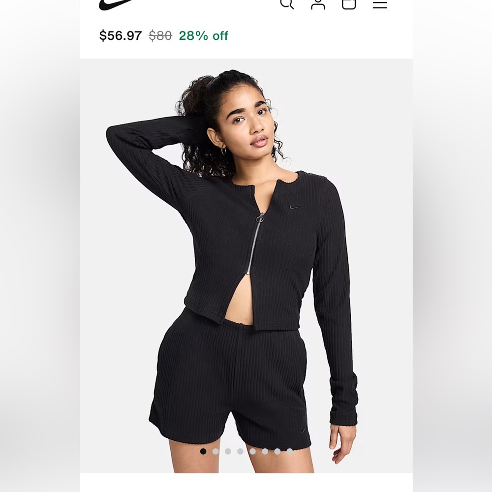 Nike Black Ribbed Zip Jacket